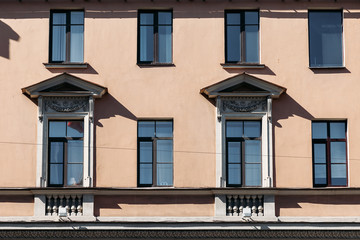 Facade of a beautiful old european building. Beautiful architecture.