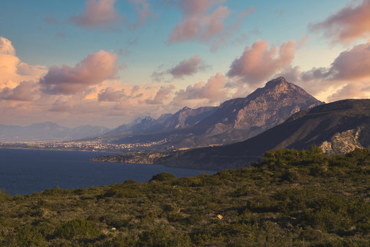 Sunset over the Pentadaktylos mountains - North Cyprus