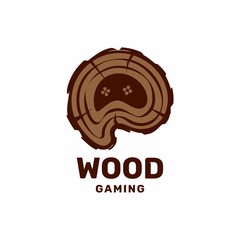 joystick and wood texture vector, good logo design for e sport