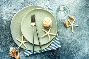 Summer concept with sea stars and shells