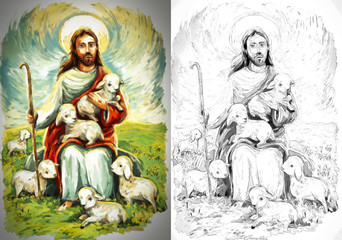 calm jesus messiah and resurrection with nature background