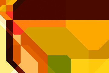 Layers of colorful and vibrant geometrical shapes. Digital illustration of a tech layout. Futuristic design template.