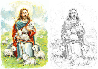 calm jesus messiah and resurrection with nature background