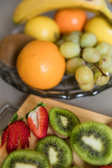 Pieces of fruit to make a fruit salad