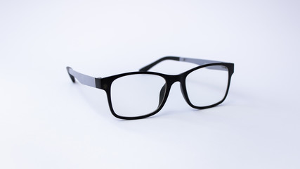 Fashion glasses style plastic framed isolated on white background