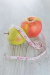 Apples in the measuring tape