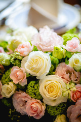 Pink, white and green flowers