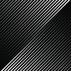 White oblique halftone dots in speed lines form. Geometric art. Trendy design element for logo, tattoo, web pages, prints, posters, template, pattern and abstract background