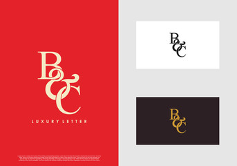 Initial letter B & C BC luxury art vector mark logo template.