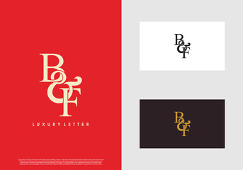 Initial letter B & F BF luxury art vector mark logo template.