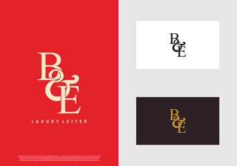 Initial letter B & E BE luxury art vector mark logo template.