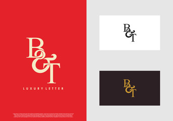 Initial letter B & T BT luxury art vector mark logo template.