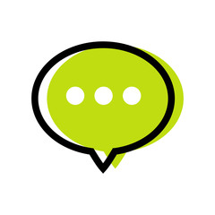 Fototapeta premium Chat logo icon design, comment symbol, bubble speech and dots
