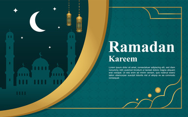 Ramadan Kareem or Eid mubarak greeting background Islamic.