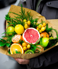 fruit bouquet with various fruits