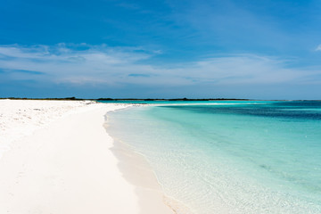 Obraz premium Tropical white beach in Cayo Cransky (Los Roques Archipelago, Venezuela).