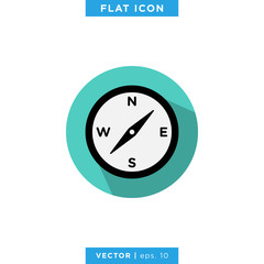 Wind rose compass icon vector logo design template