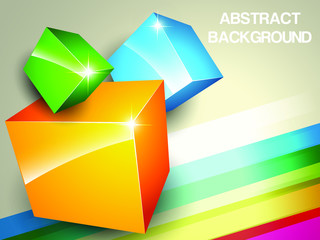 Abstract 3D colorful cubes background. Abstract background connection with geometric cubes. Science and technology.Vector illustration.