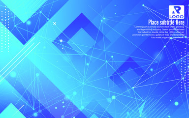 Abstract polygonal space low poly background with connecting dots and lines. Connection structure - Vector