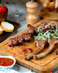 kebab set and sliced onions