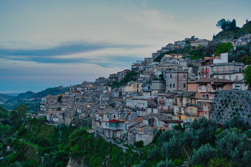 Fototapeta na wymiar The village of Grotteria, a small town in the Calabrian mountains.