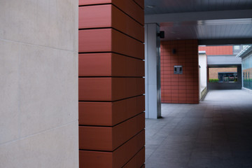 Fototapeta premium Close up of wall in covered pathway