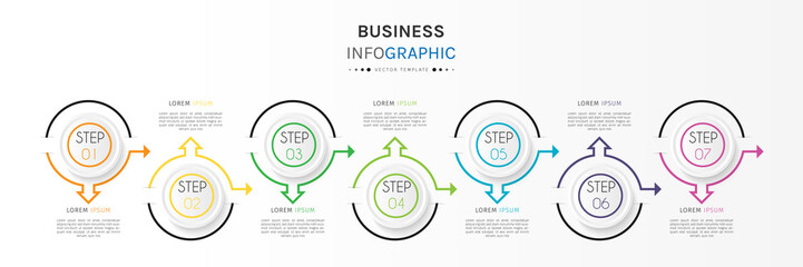 Business infographic element with options, steps, number vector template design