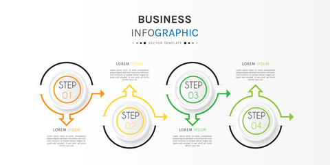 Business infographic element with options, steps, number vector template design