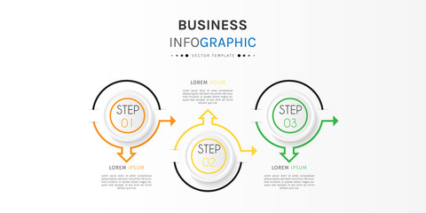 Business infographic element with options, steps, number vector template design