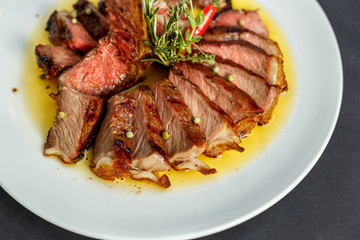 sliced ​​beef steak