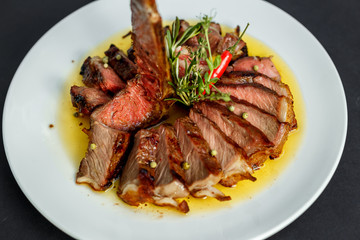 sliced ​​beef steak