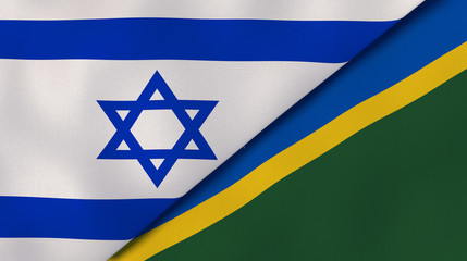 The flags of Israel and Solomon Islands. News, reportage, business background. 3d illustration