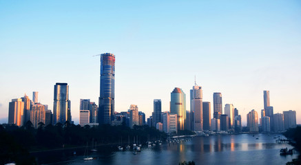 Fototapeta na wymiar Brisbane sunset skyline