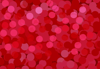 Abstract red light background, blurred lights, sparkle. round glitters over red background. dense circles on a red background