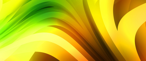 Abstract background with colorful gradient. Vibrant graphic wallpaper with stripes design. Fluid 2D illustration of modern movement.