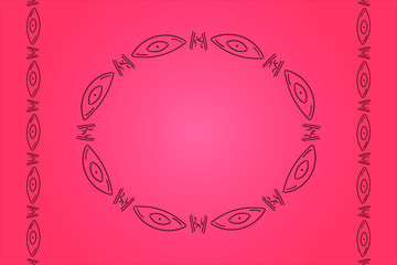 Abstract, ethnic, vertical and circle patterns like eyes. Vector drawing. It can be used as textile, fabric, wallpaper, banner, background, wrapping paper, poster, printing etc.