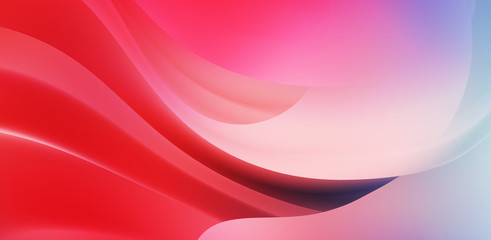 Fototapeta premium Fluid abstract background with colorful gradient. 2D illustration of modern movement.
