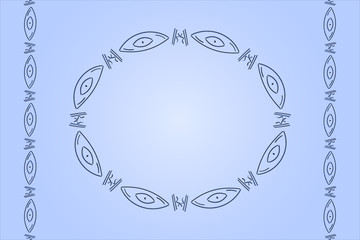 Abstract, ethnic, vertical and circle patterns like eyes. Vector drawing. It can be used as textile, fabric, wallpaper, banner, background, wrapping paper, poster, printing etc.