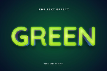 Green neon light text effects