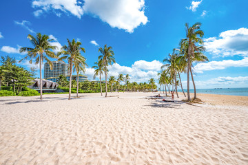 Coastal Scenery of The Long Beach on Phu Quoc Island, Vietnam, a Popular Tourism Destination for Summer Vacation in Southeast Asia, with Tropical Climate and Beautiful Landscape.