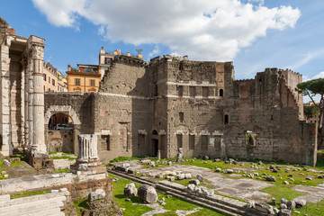 The Forum of Augustus (Foro di Augusto). Imperial forums of Rome, Italy