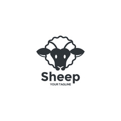 awesome sheep logo vector illustration