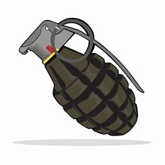 Hand grenade illustration. Vector image of explosive bombs in world war, military, and army. can be used for design, web, and presentation. vector