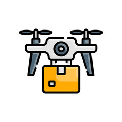 Drone Delivery Vector Icon Style Illustration.