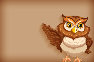 Background template with plain color and cute owl