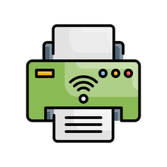 Smart Printer Vector Icon Style Illustration.