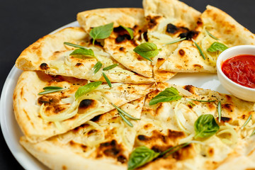 Italian crusty croutons with herbs and sea salt
