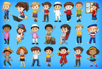 Large set of children doing different activities