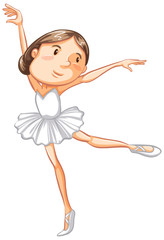 Athlete doing ballet dancing on white background