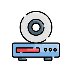 Fototapeta premium CD Player Vector Icon Style Illustration.